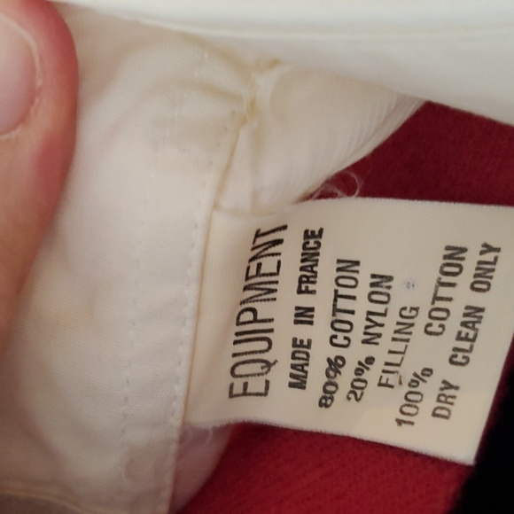 VTG 80s 90s Equipment Made In France Cotton Sheer Polka Dot Shirt - Picture 8 of 16